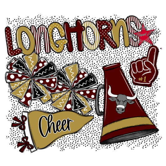 Longhorns Cheer Spirit-Maroon & Gold