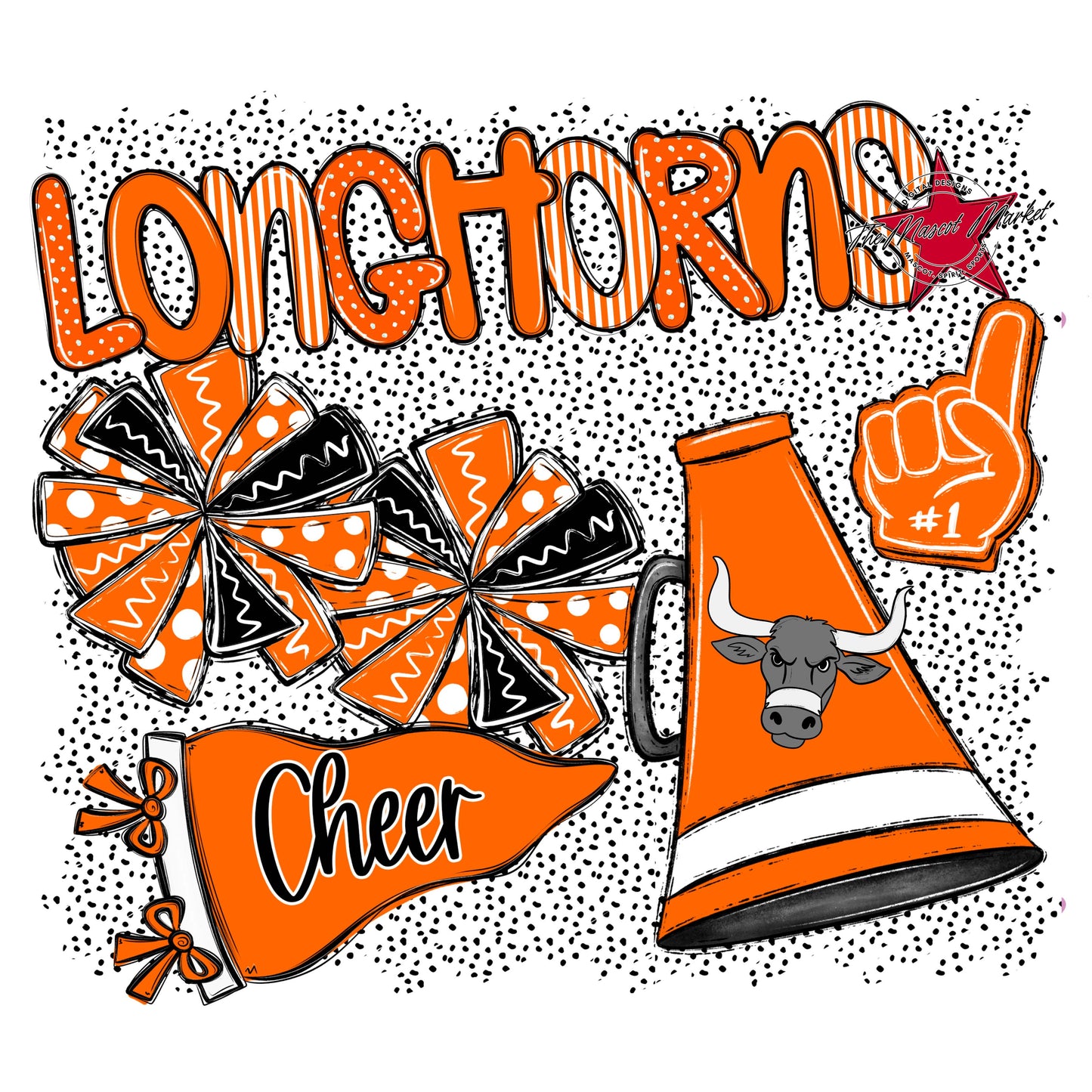 Longhorns Cheer Spirit-Orange