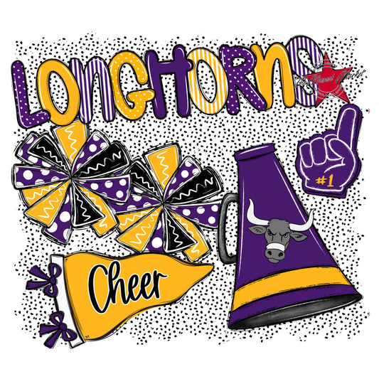 Longhorns Cheer Spirit-Purple & Yellow