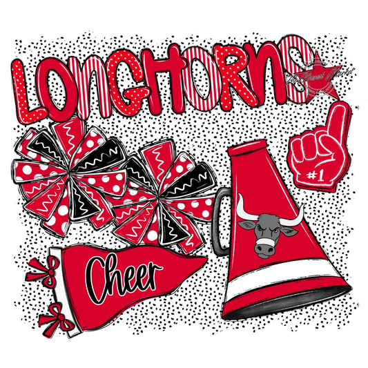 Longhorns Cheer Spirit-Red