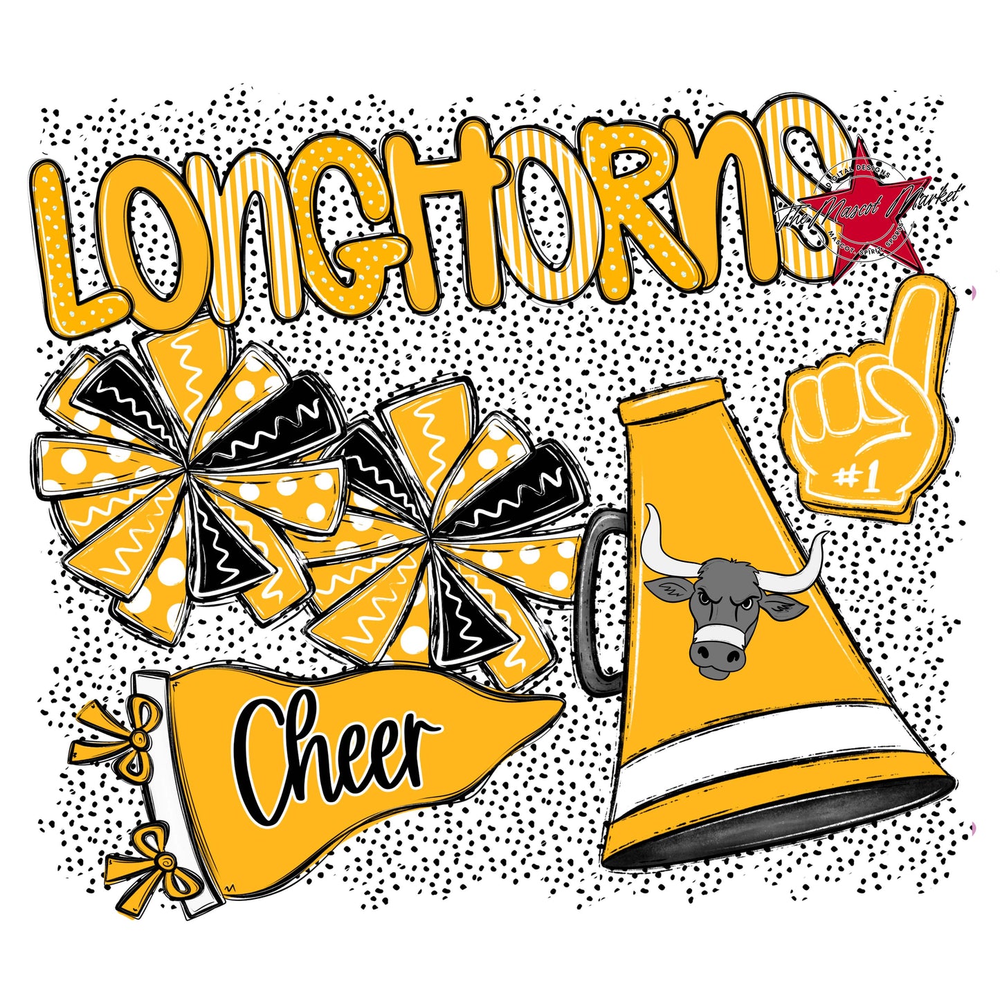 Longhorns Cheer Spirit-Yellow