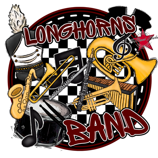 Longhorns Circle Band Design-Maroon