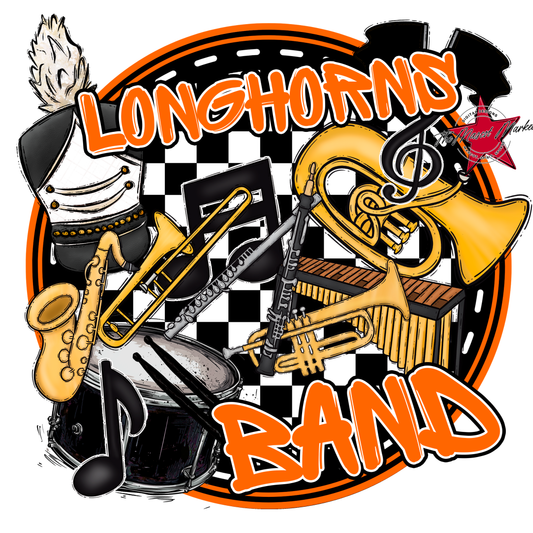 Longhorns Circle Band Design-Orange