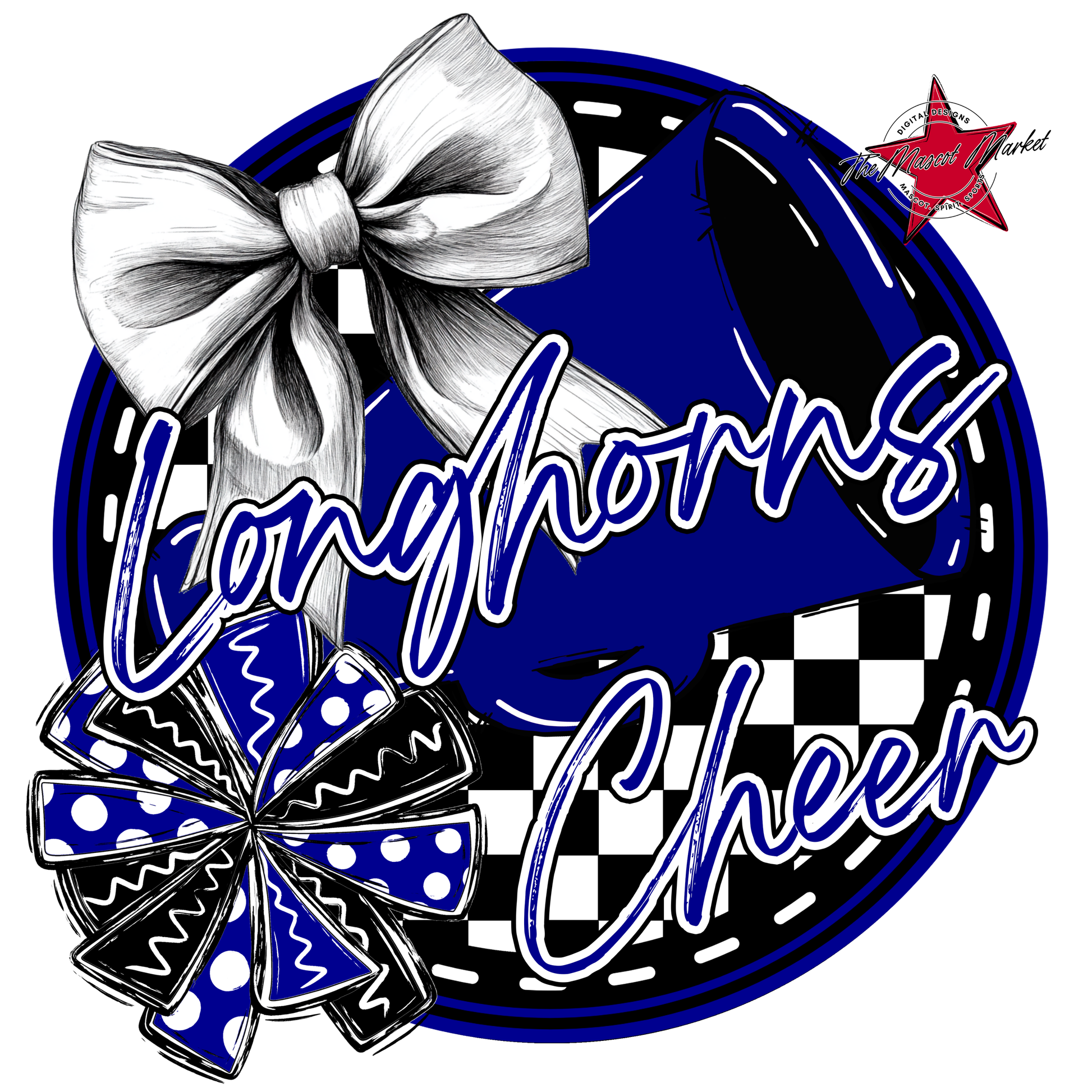 Longhorns Circle Cheer Design-Blue