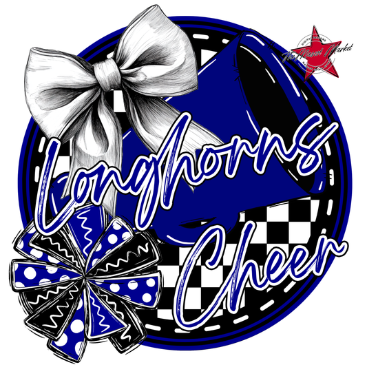 Longhorns Circle Cheer Design-Blue