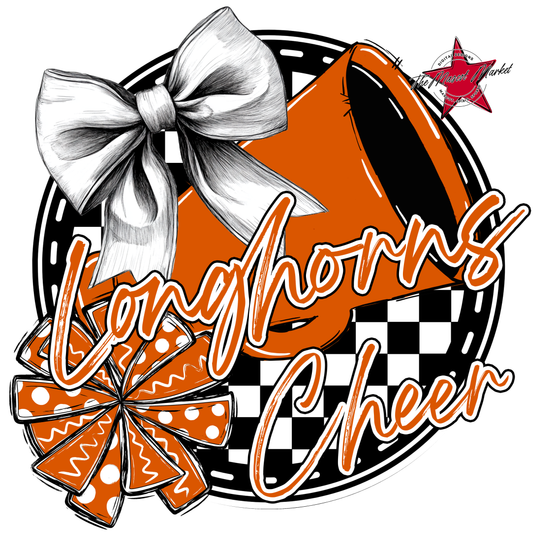 Longhorns Circle Cheer Design-Burnt Orange