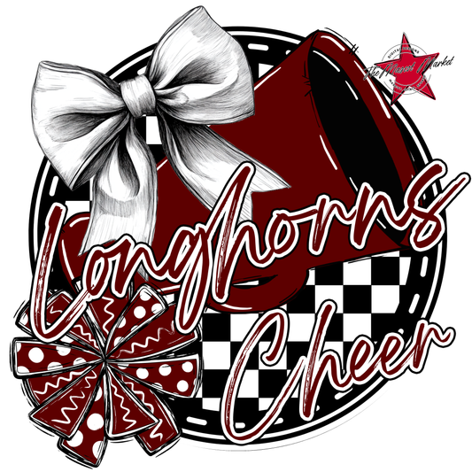 Longhorns Circle Cheer Design-Maroon