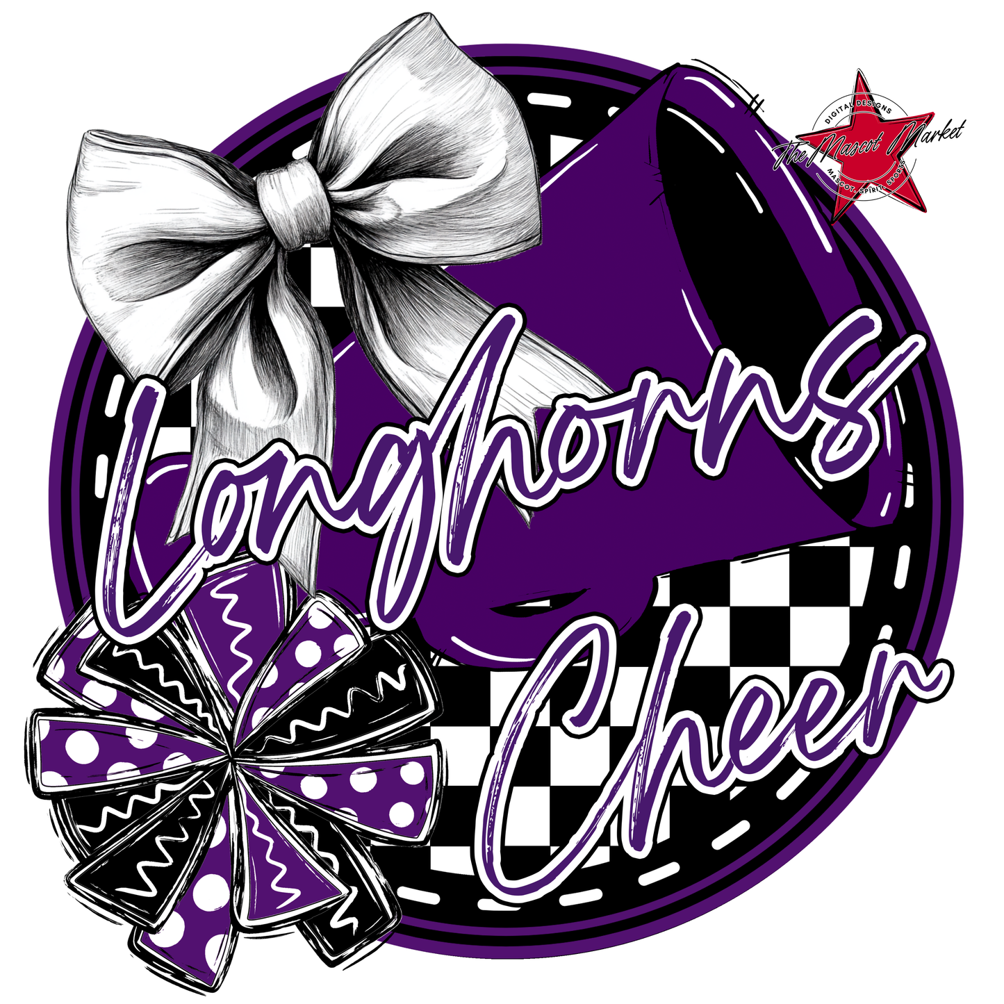 Longhorns Circle Cheer Design-Purple