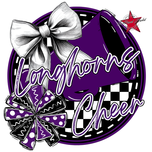 Longhorns Circle Cheer Design-Purple