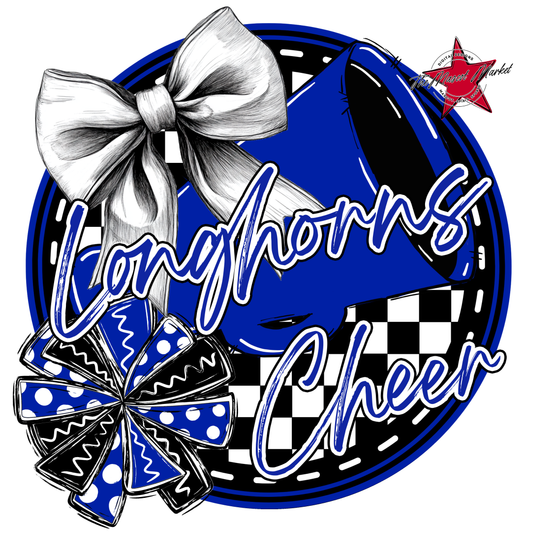 Longhorns Circle Cheer Design-Royal Blue