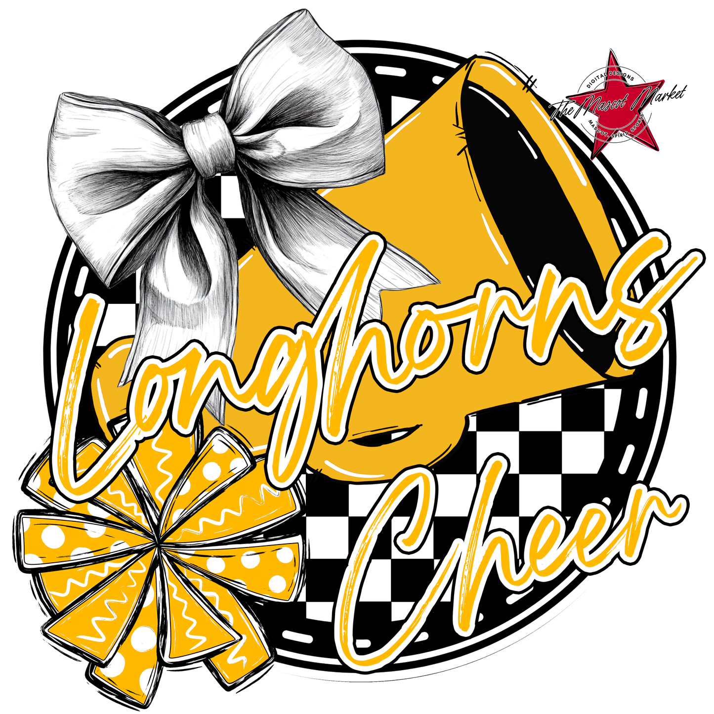 Longhorns Circle Cheer Design-Yellow