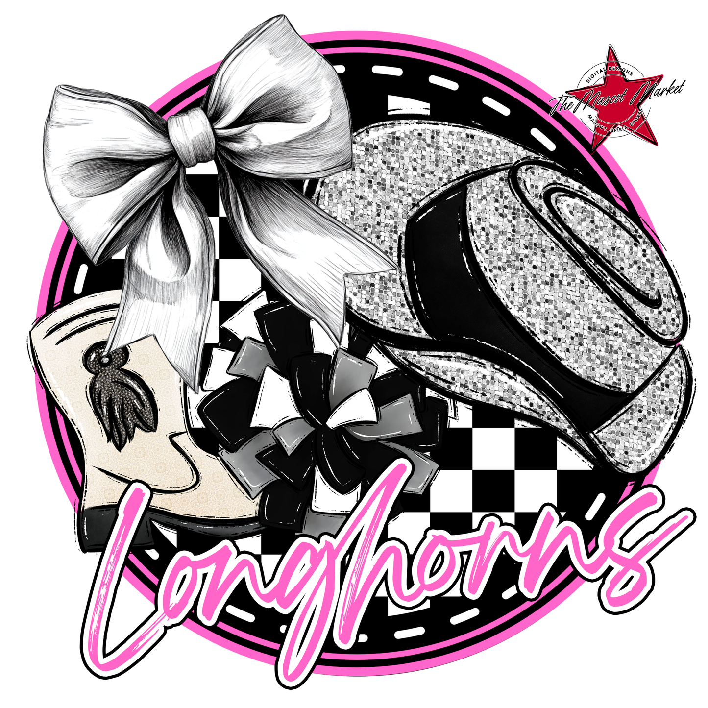 Longhorns Circle Drillteam Design-Baby Pink