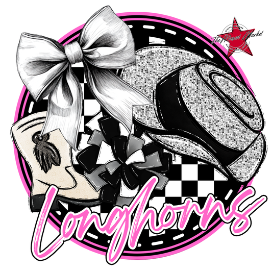 Longhorns Circle Drillteam Design-Baby Pink