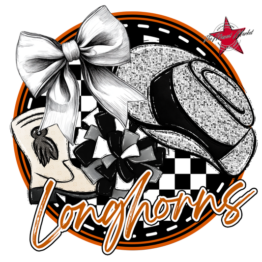 Longhorns Circle Drillteam Design-Burnt Orange