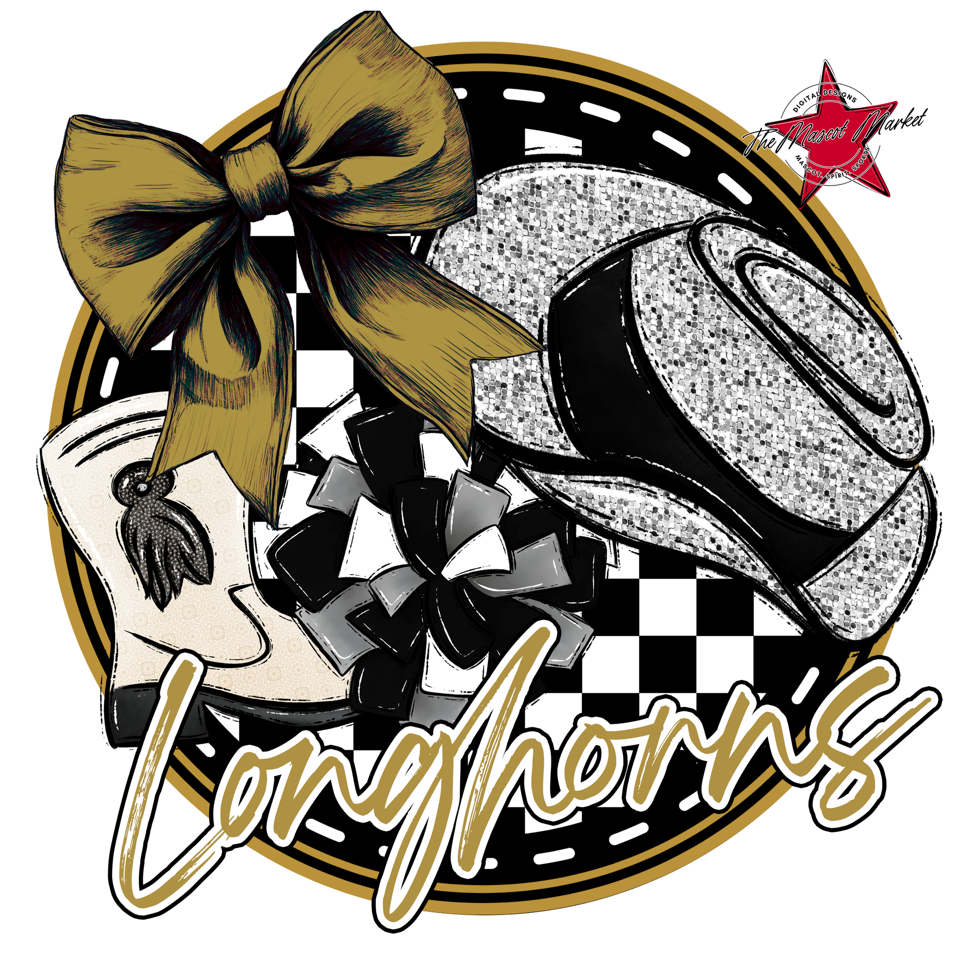 Longhorns Circle Drillteam Design-Gold