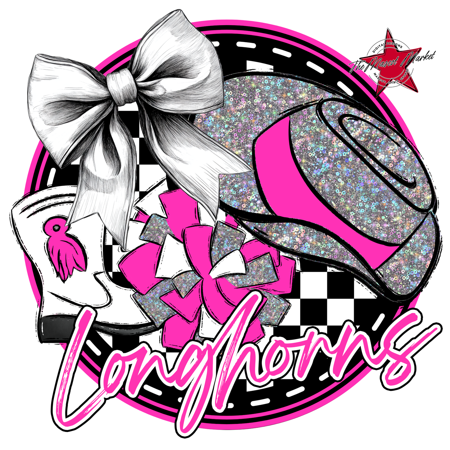 Longhorns Circle Drillteam Design-Pink