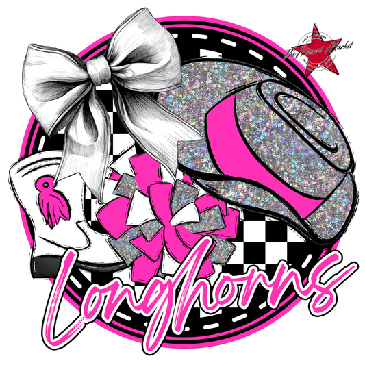 Longhorns Circle Drillteam Design-Pink