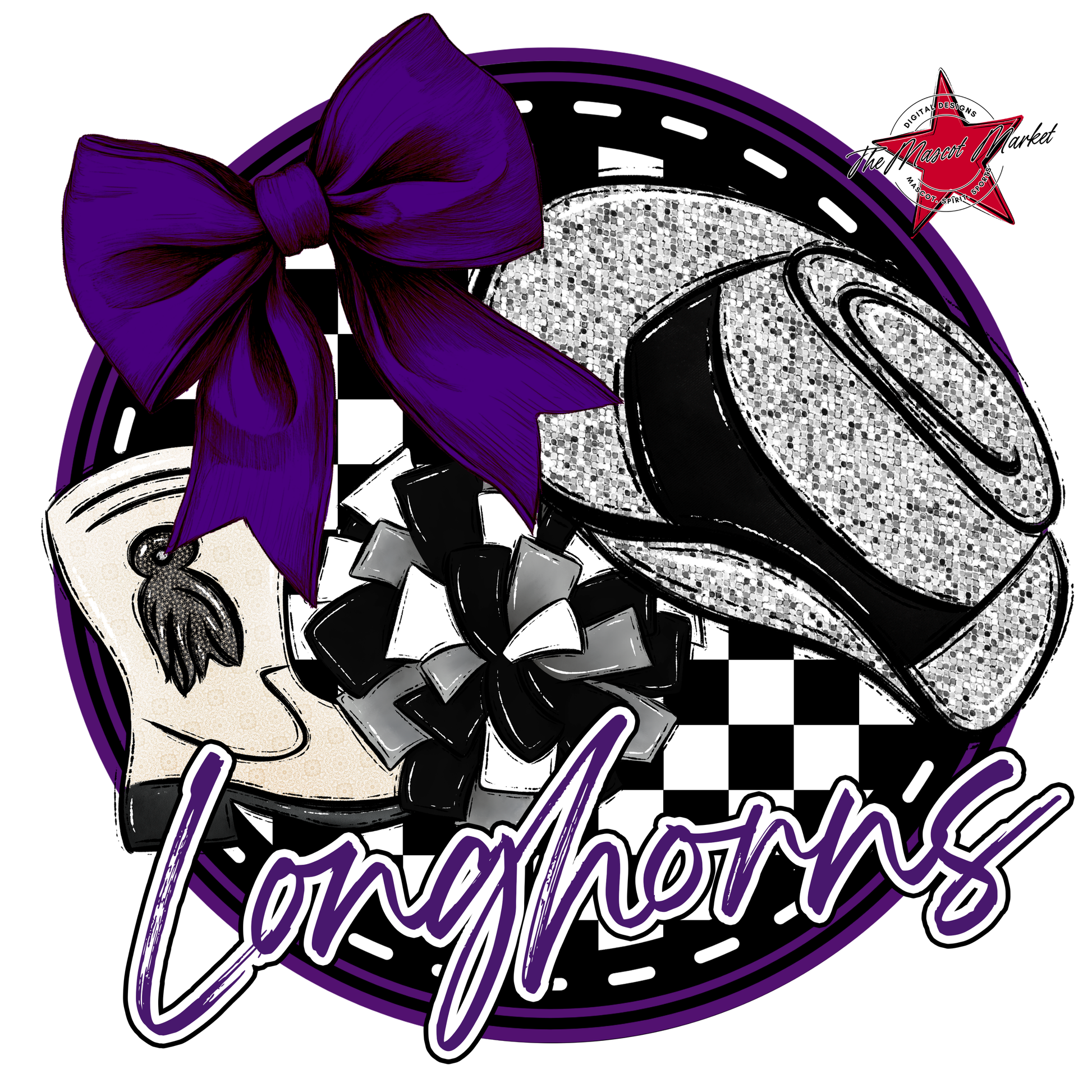 Longhorns Circle Drillteam Design-Purple