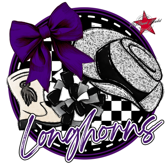 Longhorns Circle Drillteam Design-Purple