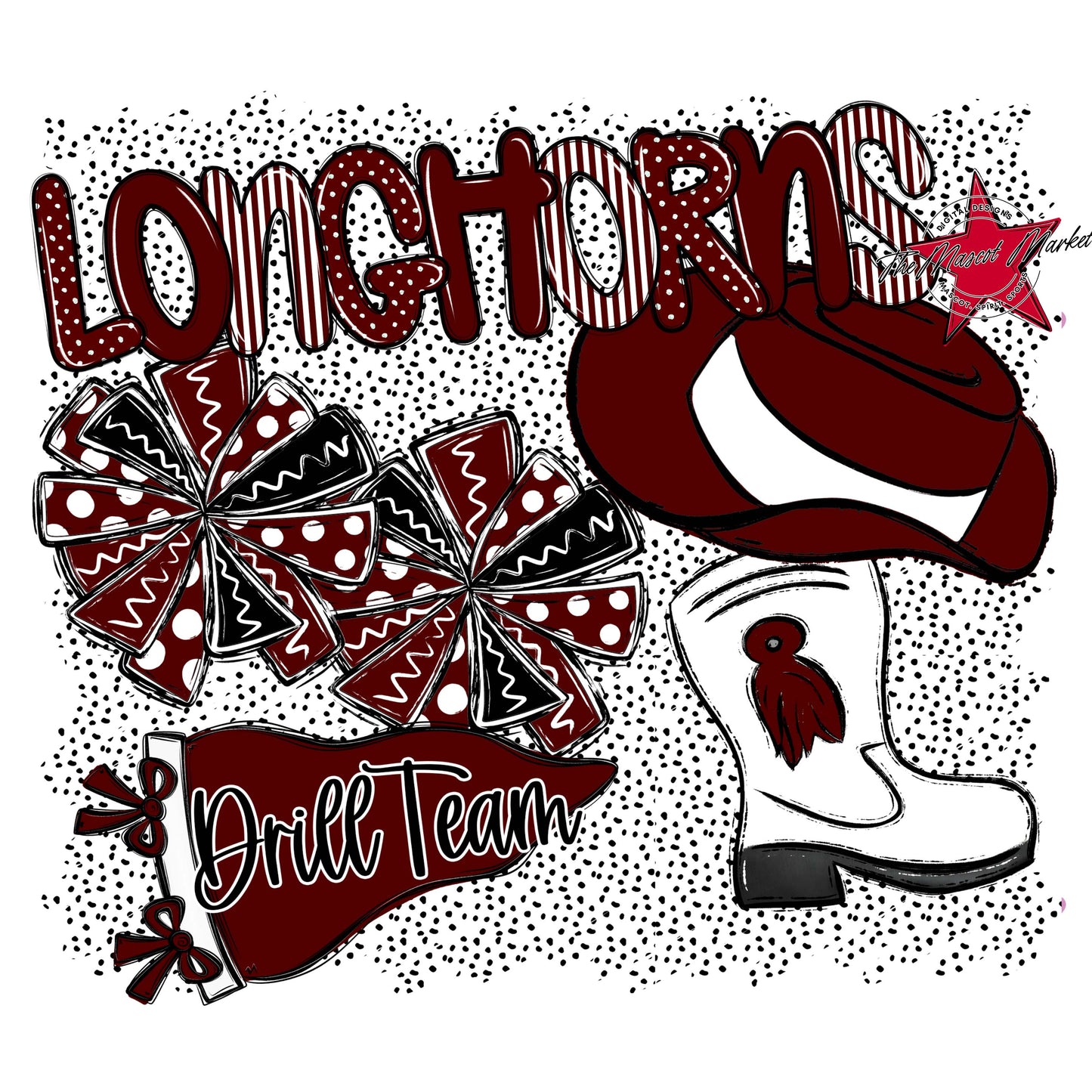 Longhorns Drillteam Spirit-Maroon