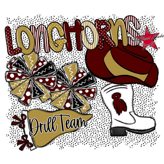 Longhorns Drillteam Spirit-Maroon & Gold