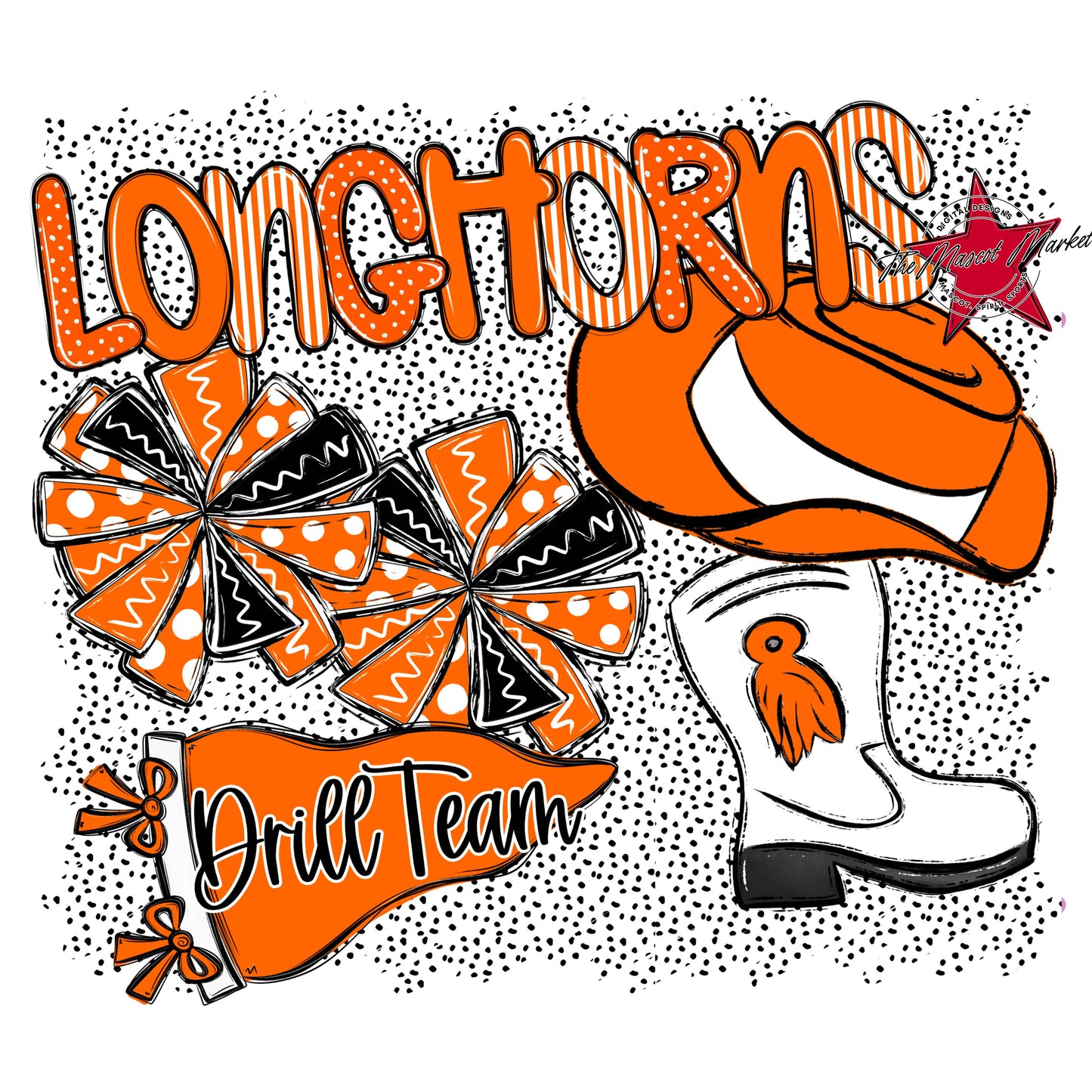 Longhorns Drillteam Spirit-Orange