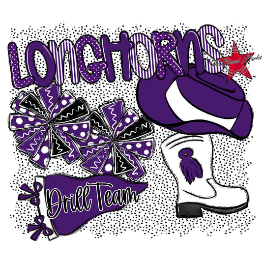 Longhorns Drillteam Spirit-Purple
