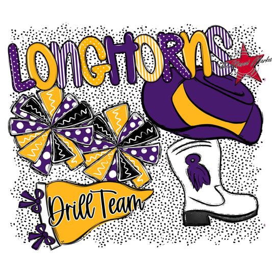 Longhorns Drillteam Spirit-Purple & Yellow