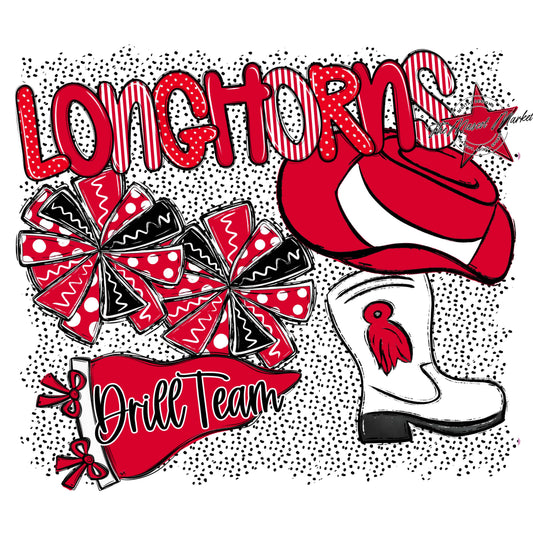 Longhorns Drillteam Spirit-Red
