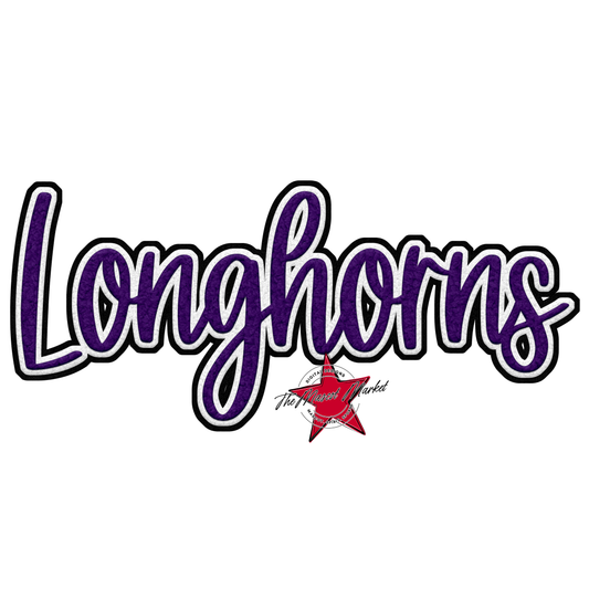 Longhorns Faux Chenille Patch-Purple