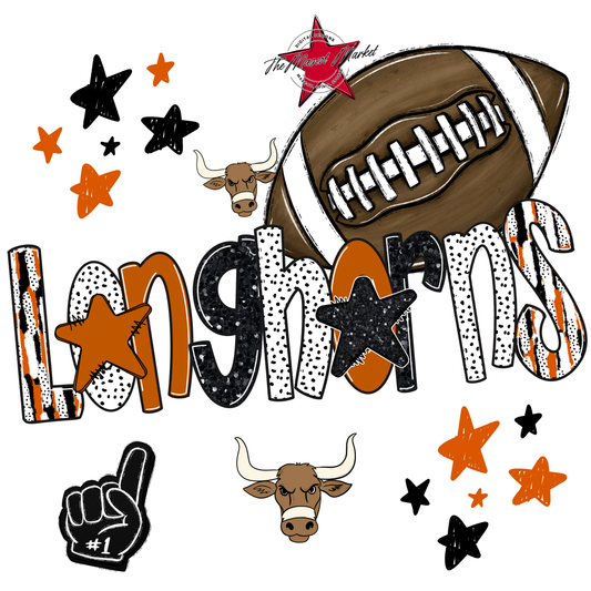 Longhorns Football Scrape-Burnt Orange
