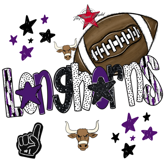 Longhorns Football Scrape-Purple