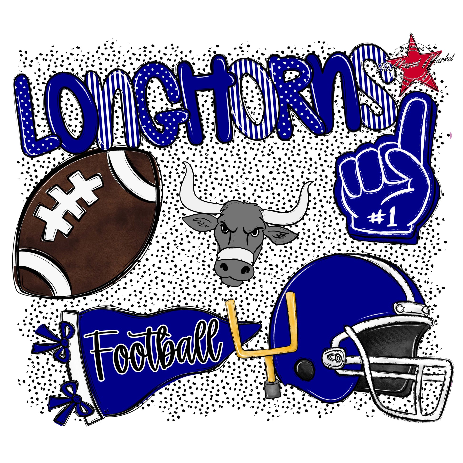 Longhorns Football Spirit-Blue