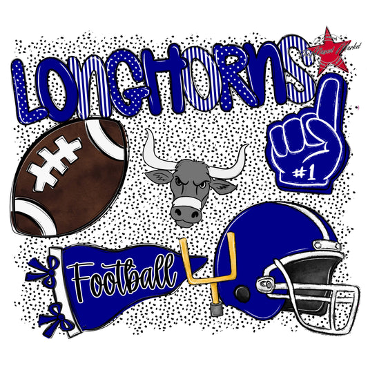 Longhorns Football Spirit-Blue