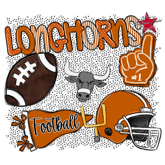 Longhorns Football Spirit-Burnt Orange