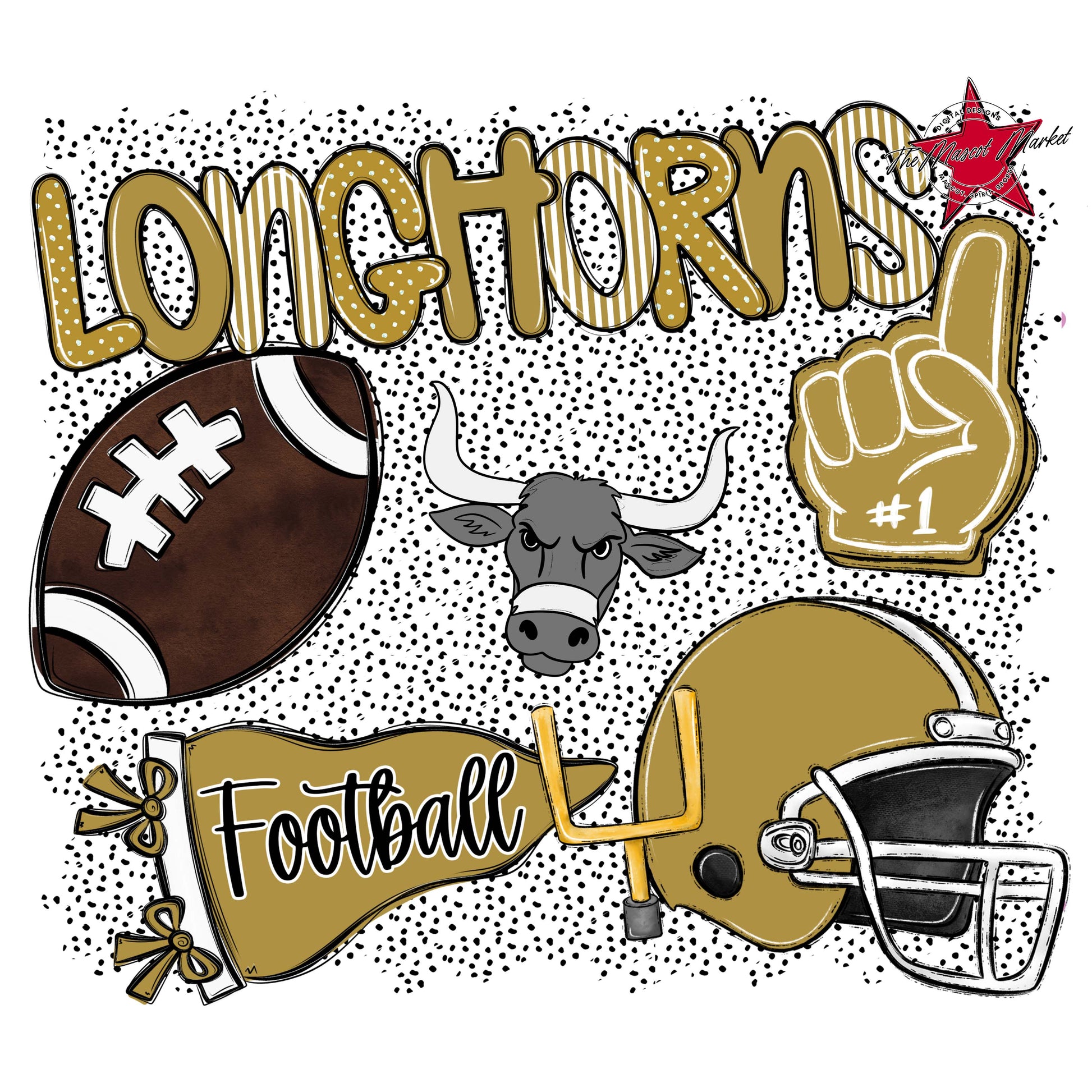 longhorns Football Spirit-Gold