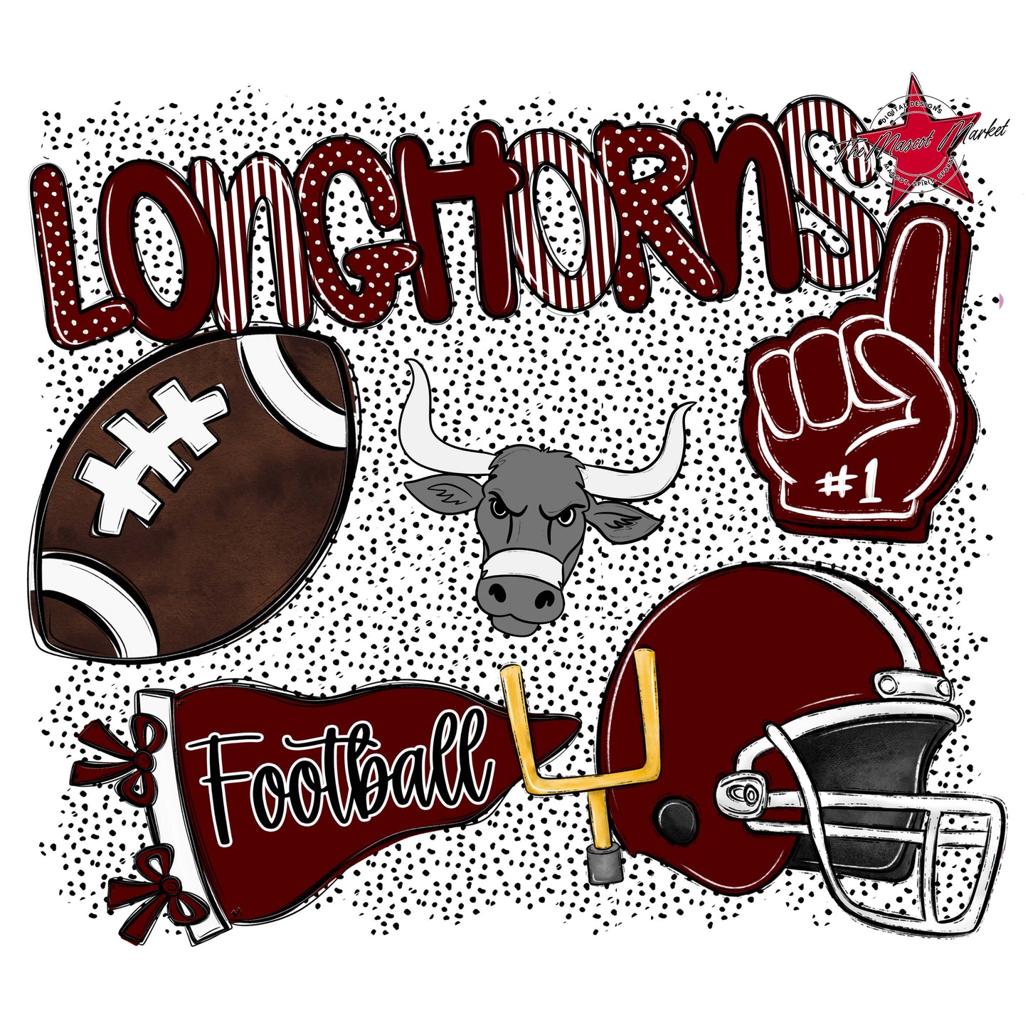 Longhorns Football Spirit-Maroon