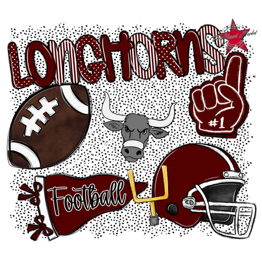 Longhorns Football Spirit-Maroon