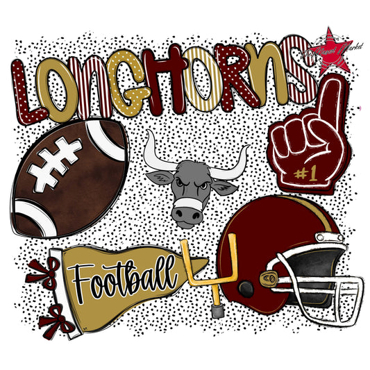 Longhorns Football Spirit-Maroon & Gold