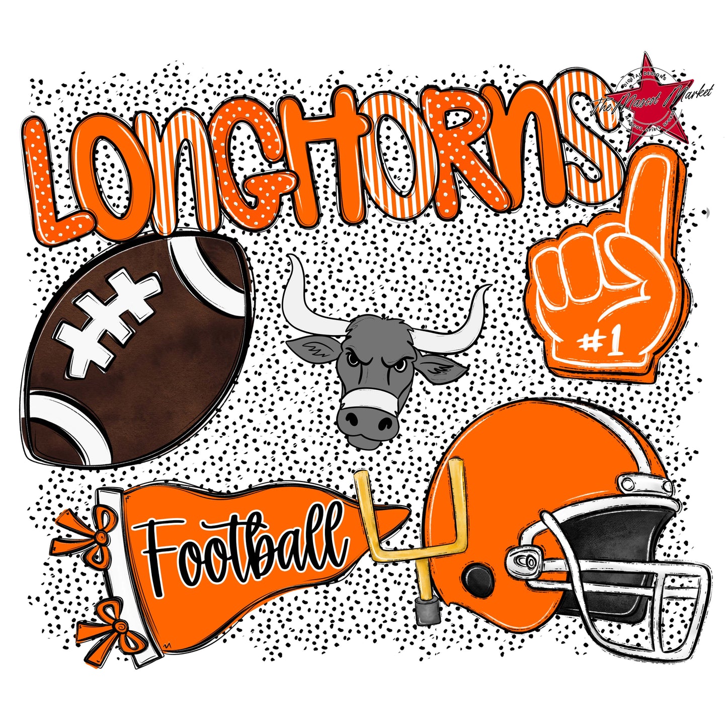 Longhorns Football Spirit-Orange
