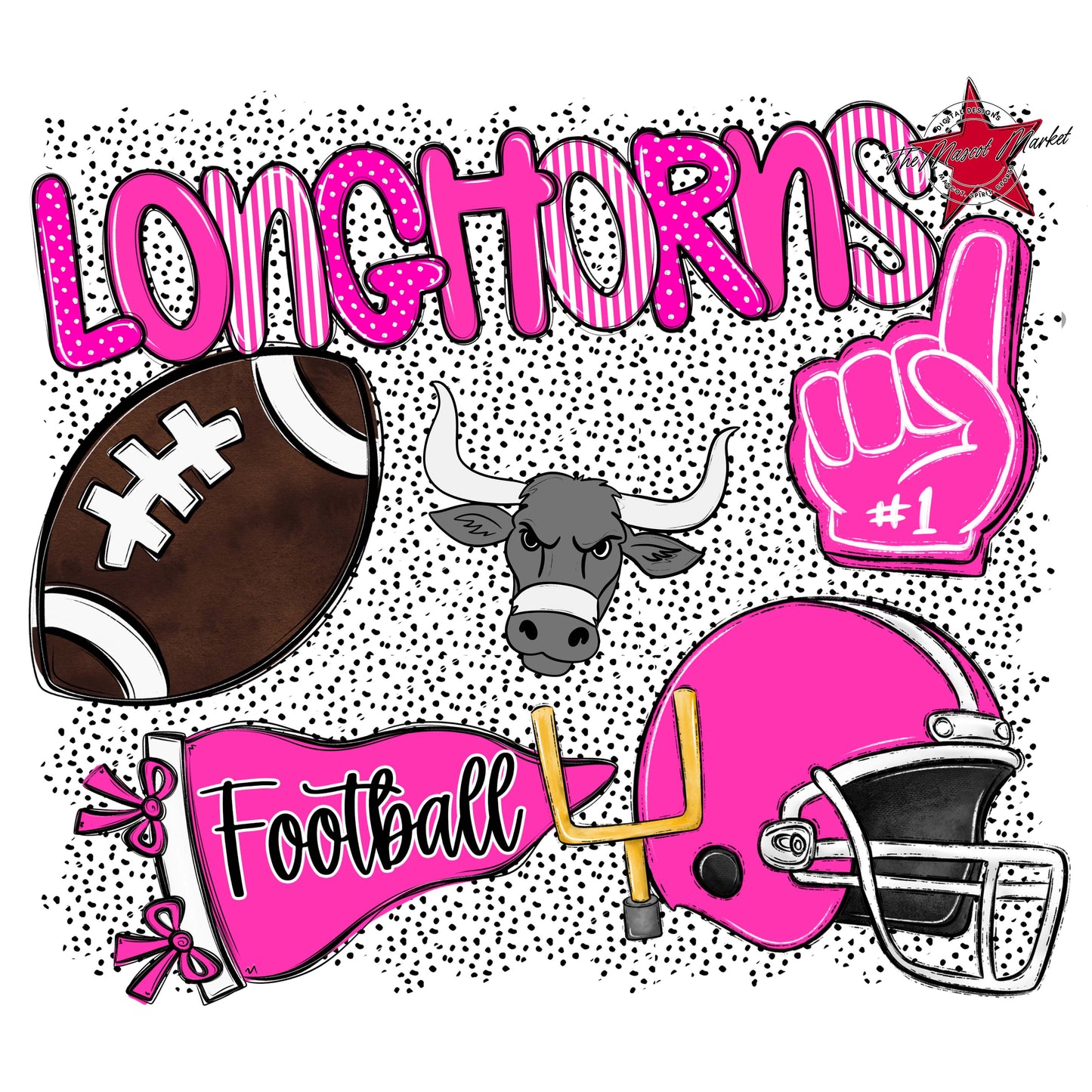Longhorns Football Spirit-Pink