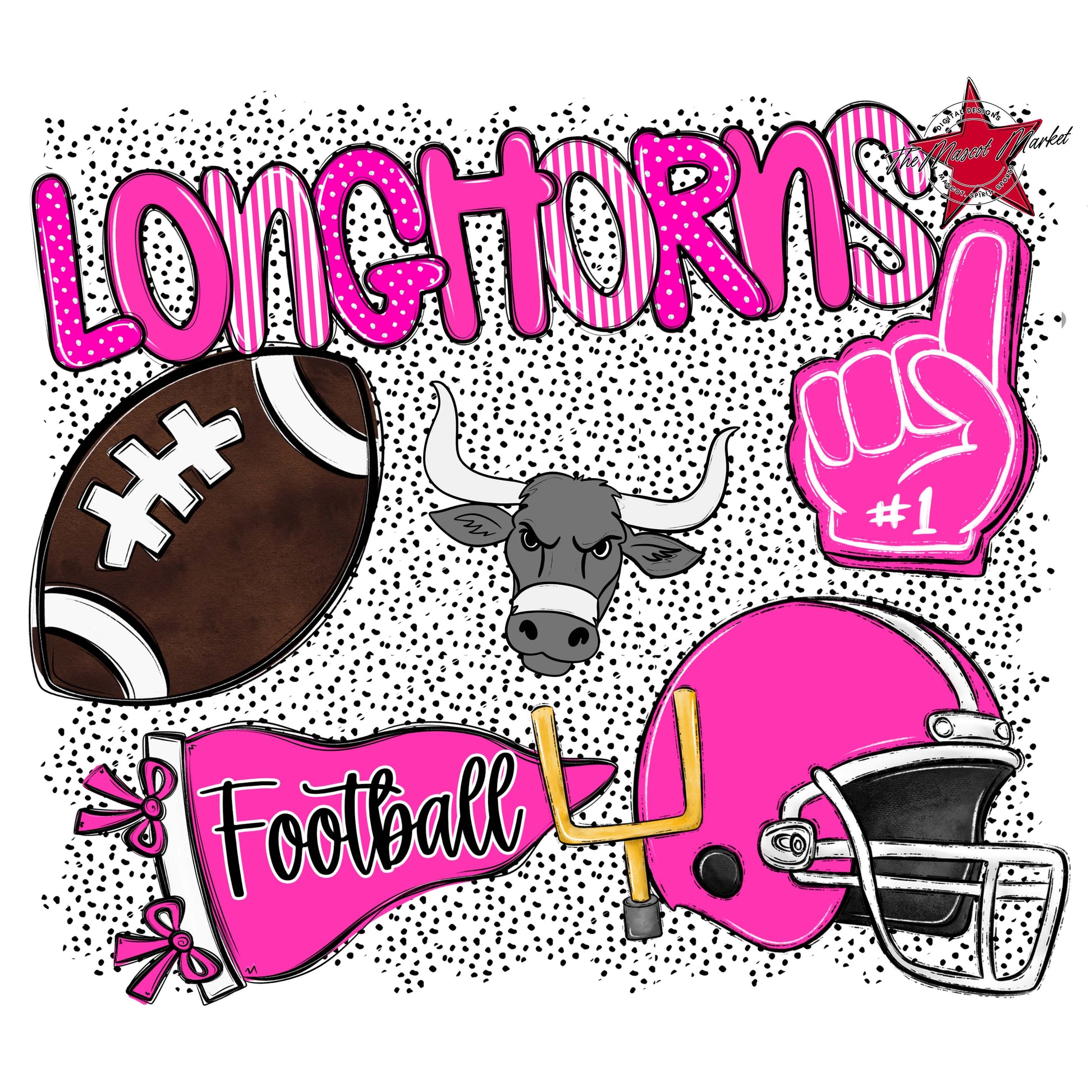 Longhorns Football Spirit-Pink