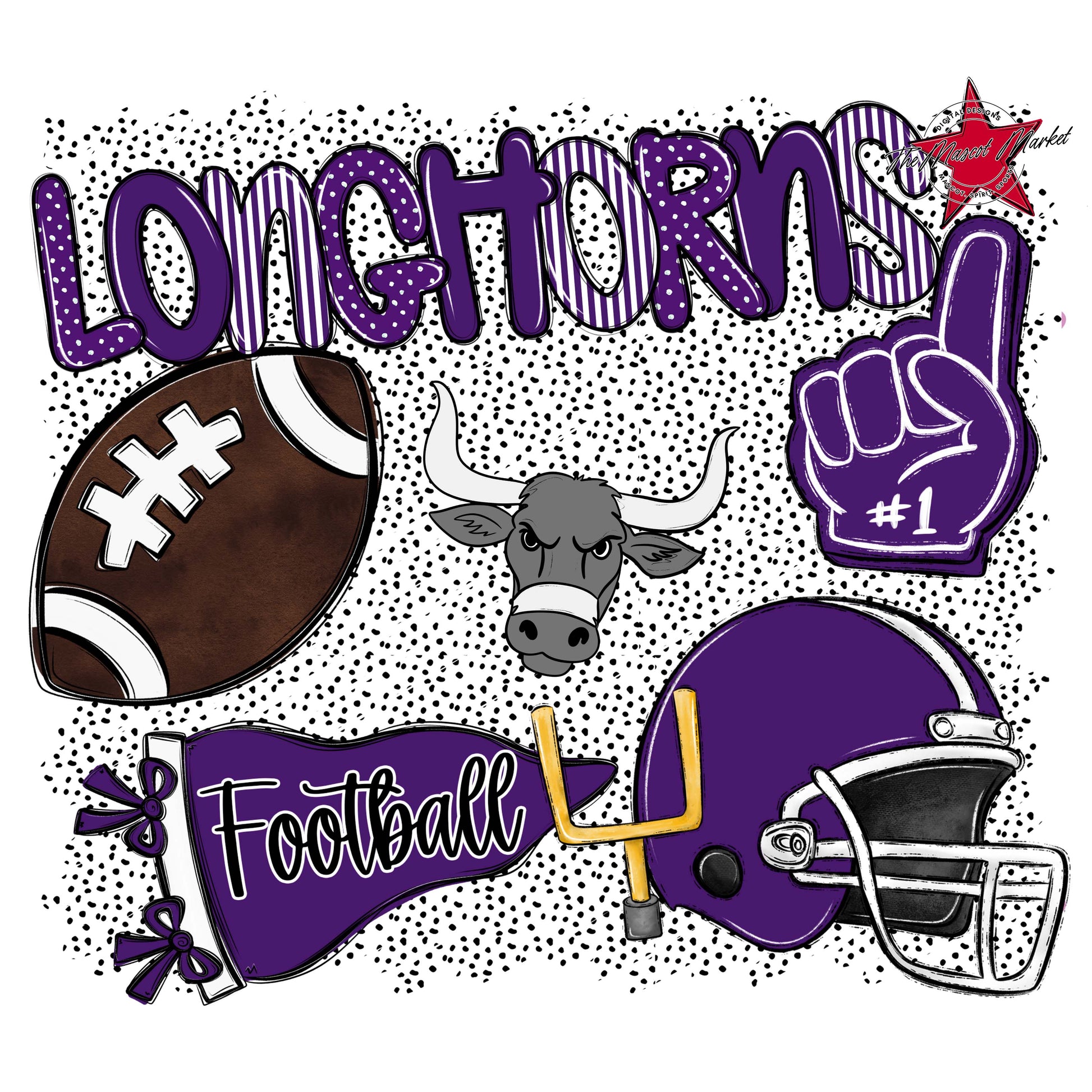 Longhorns Football Spirit-Purple