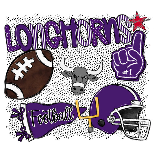 Longhorns Football Spirit-Purple