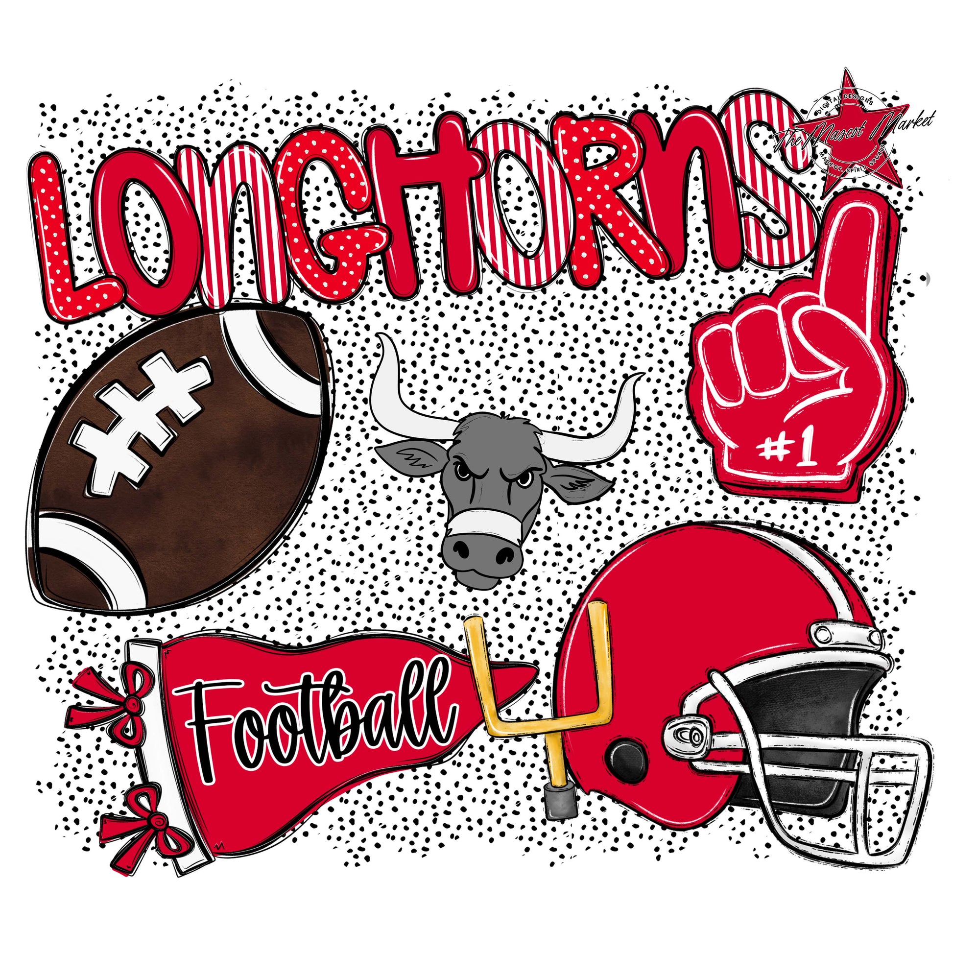 Longhorns Football Spirit-Red
