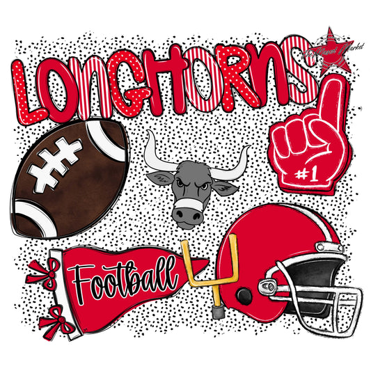 Longhorns Football Spirit-Red