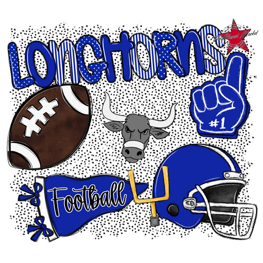 Longhorns Football Spirit-Royal Blue