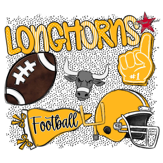 Longhorns Football Spirit-Yellow
