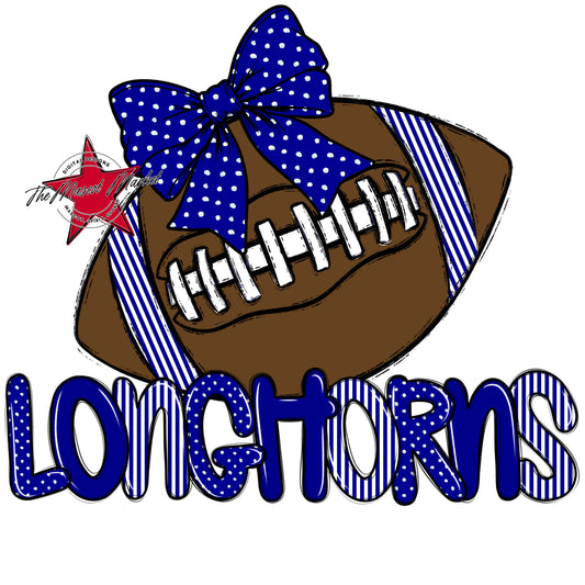 Longhorns Football Spirit Design-Blue