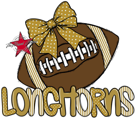longhorns Football Spirit Design-Gold
